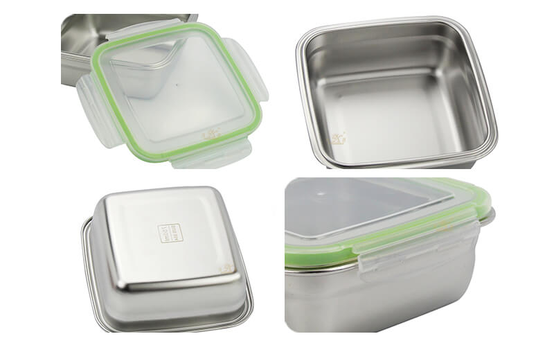 quare stainless steel lunch box factory